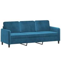 3-delige Loungeset fluweel blauw - thumbnail