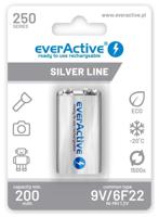 Herlaadbare batterijen everActive Ni-MH 6F22 9V 250 mAh Silver Line - thumbnail