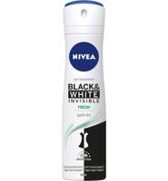 Nivea Deodorant spray invisible black & white fresh 150 Milliliter - thumbnail