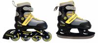 AMIGO skates 2-in-1 Slide junior polypropyleen zwart/geel - thumbnail