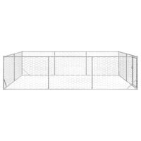 Hondenkennel voor buiten met deur 3x4x1 m gegalvaniseerd staal - thumbnail