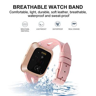 Fitbit Versa 1 / 2 & Lite bandje TPU leer - Roze