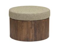 Tower Living Ronde Salontafel 'Ossana' Mangohout en stof, 60cm, kleur Groen - thumbnail