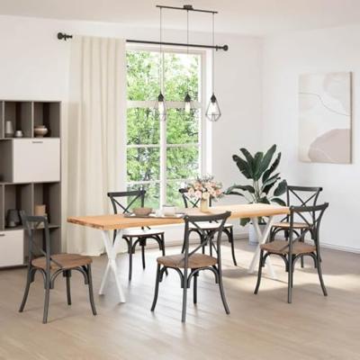 Eettafelpoten 2 st X-vormig 57x(72-73) cm staal wit - thumbnail