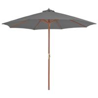 Parasol met houten paal 300 cm antraciet - thumbnail