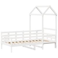 Slaapbank met bedhuis 80x200 cm massief grenenhout wit - thumbnail