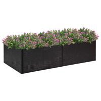 VidaXL Plantenbak 157x80x40 cm poly rattan zwart - thumbnail