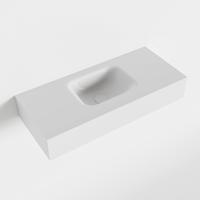 MONDIAZ LEX Talc vrijhangende solid surface wastafel 70cm. Positie wasbak midden - thumbnail