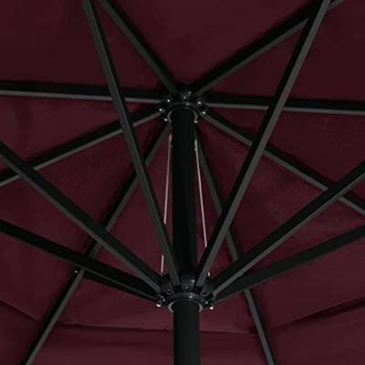 VidaXL Parasol met aluminium paal 600 cm bordeauxrood