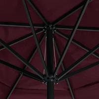 VidaXL Parasol met aluminium paal 600 cm bordeauxrood - thumbnail