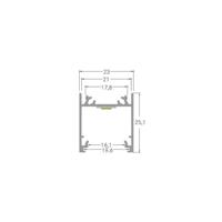 Brumberg 53603260 Brumberg Leuchten Profiel Aluminium (l x b x h) 2000 x 23 x 25 mm 1 stuk(s) - thumbnail