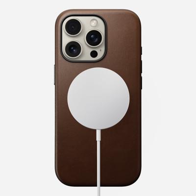Nomad Modern Nomad lederen hoesje iPhone 16 Pro - Brown