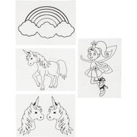 Creativ Company Https://www.cchobby.nl/vellen-krimpfolie-met-motieven-unicorn-vel-10-5x14-5-cm-dikte-0-3-mm-mat-transparant-4-vel-1-doos - thumbnail