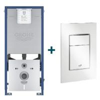 GROHE Rapid SLX inbouwreservoir met 3-in-1 set frame inclusief GROHE Skate cosmopolitan bedieningsplaat wit sw107662/sw336183 - thumbnail