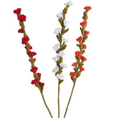 Kunstbloem vilt 43 cm 3 assorti | 24 stuks