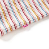 Kindershirt met lange mouwen lage col 104 gestreept ecru - thumbnail