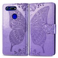 Butterfly Love bloemen reliëf horizontale Flip lederen case voor Huawei V20 met houder & kaartsleuven & portemonnee & Lanyard (licht paars) - thumbnail