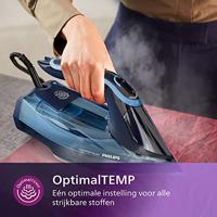 Philips DST8020/20 strijkijzer Stoomstrijkijzer SteamGlide Elite-zoolplaat 3000 W Blauw - thumbnail