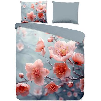 Good Morning Dekbedovertrek "bloemen" - Grijs - (240x200/220 cm) - Katoen
