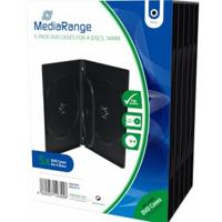 MediaRange BOX35-4 CD-doosje Dvd-hoes 4 schijven Zwart - thumbnail