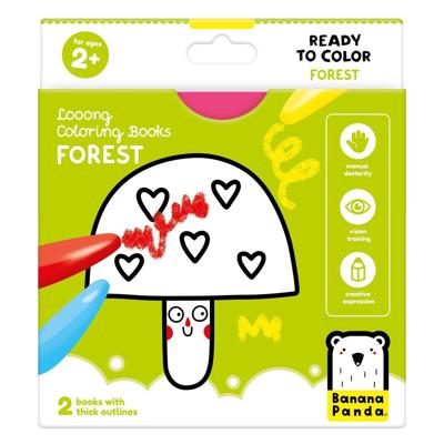 Banana Panda - kleurboekje klaar om het bos te tekenen