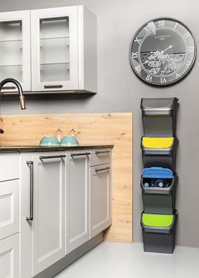 Recycling prullenbak Mondex Stack N' Sort Geel Grijs 25 L Met deksel 40 x 30 x 34 cm