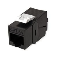 ROLINE Cat.6A (Klasse EA) Keystone, niet afgeschermd, zonder gereedschap, compact, zwart - thumbnail