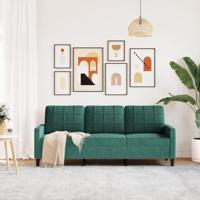 Driezitsbank 180 cm fluweel donkergroen - thumbnail