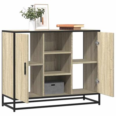 Dressoir 92x35x76 cm bewerkt hout sonoma eikenkleurig Dressoir 92x35x76 cm bewerkt hout sonoma eikenkleurig