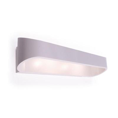 LED Wandlamp Ovaal - 18W - Natuurlijk Wit 4000K - Mat Wit Aluminium