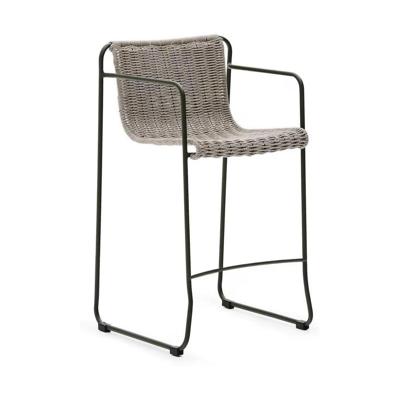 Kave Home Outdoor Barkruk 'Maurina' Touw en staal, kleur Grijs (zithoogte 65cm)