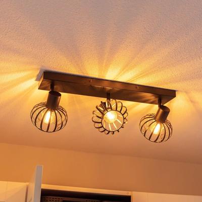 Petal - LED Plafondlamp - 3 spots - E14 Fitting - Kantelbaar & Draaibaar - Zwart