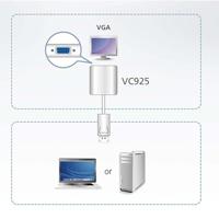 ATEN VC925-AT DisplayPort / VGA Adapter [1x DisplayPort stekker - 1x VGA-bus] Wit 10.00 cm - thumbnail