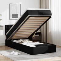 Ottomaanse bed met matras 80x200cm kunstleer zwart - thumbnail