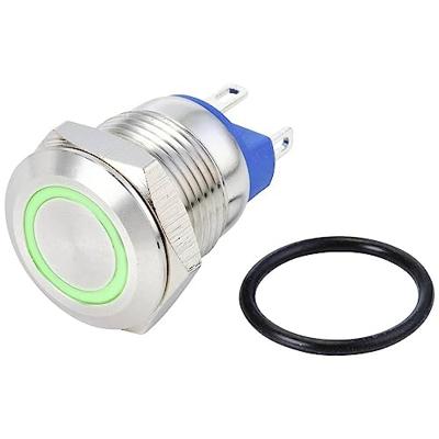 TRU COMPONENTS TC-10090900 GQ12-AF-10E/J/G/24V/S Vandalismebestendige drukschakelaar 48 V/DC 2 A 1x uit/(aan) Moment Groen IP67 1 stuk(s)