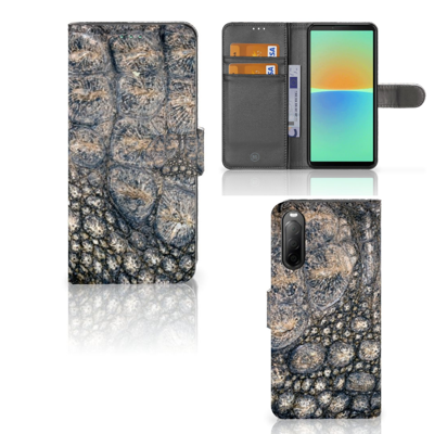 Sony Xperia 10 IV | Telefoonhoesje | Met pasjeshouder | Krokodillenprint Sony Xperia 10 IV | Telefoonhoesje | Met pasjeshouder | Krokodillenprint