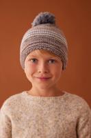 Jongensset met jacquard mutsje + snood + wanten /handschoenen chocoladebruin - thumbnail