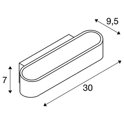 SLV WandlampAsso 300 30cm wit - 1000634