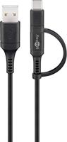 goobay Oplaad- en synchronisatie-combinatiekabel USB-A > Micro-USB / USB-C - thumbnail