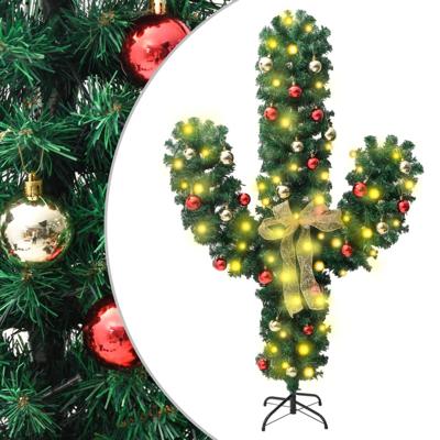 VidaXL Kerstcactus met standaard en led&apos;s 150 cm pvc groen