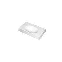 INK Smooth Wastafel Polystone Centraal met 1 Kraangat - 800x450x90 mm - Mat Wit - thumbnail