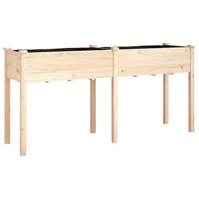 VidaXL Plantenbak met voering 161x45x76 cm massief vurenhout