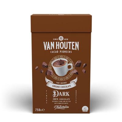 Van Houten Ground Dark Chocolate - Dark - 750 gram