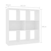 Boekenkast 97,5x29,5x100 cm bewerkt hout wit - thumbnail
