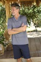 Grijze katoenen heren shortama - thumbnail