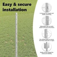 VidaXL Hek met paal zilver 1 x 10 m staal - thumbnail