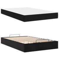 Bedframe met matras met opslag Zwart 120 x 200 cm Fluweel - thumbnail