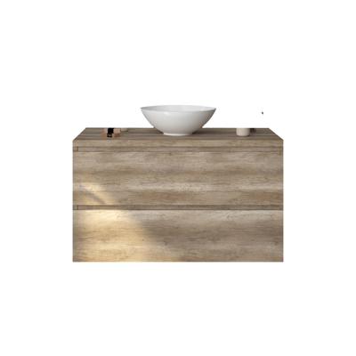 Badkamermeubelset Gliss Zeus 100 cm Oud Grijs Eiken Met Waskom