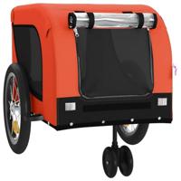 VidaXL Hondenfietstrailer oxford stof en ijzer oranje en zwart - thumbnail
