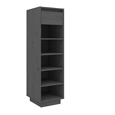 VidaXL Schoenenkast 30x34x105 cm massief grenenhout grijs